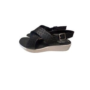 Clarks‎ Drift Sun Womens Black Woven Sandals UK 8.5 D US 11 M Adjustable Strap
